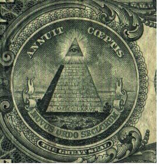 The All Seeing eye at the top of the pyramid on the Great Seal found on US bills